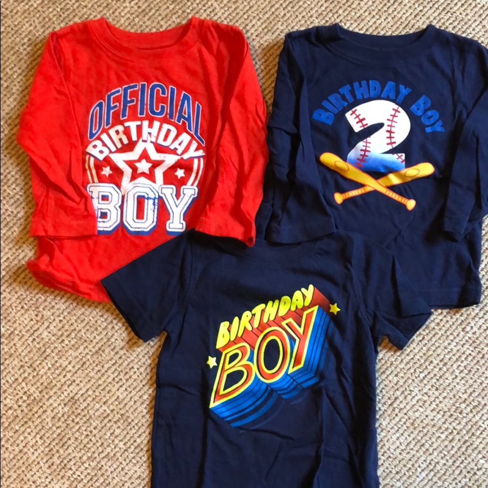 3 - Jumping Beans Birthday Boy 18 month shirts - short & long sleeve